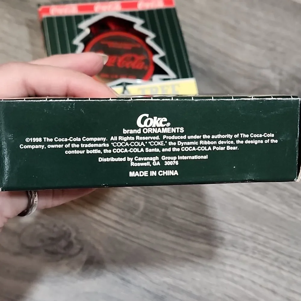 NIB Coca-Cola 1998 Trim A Tree Set of 2 Ornaments